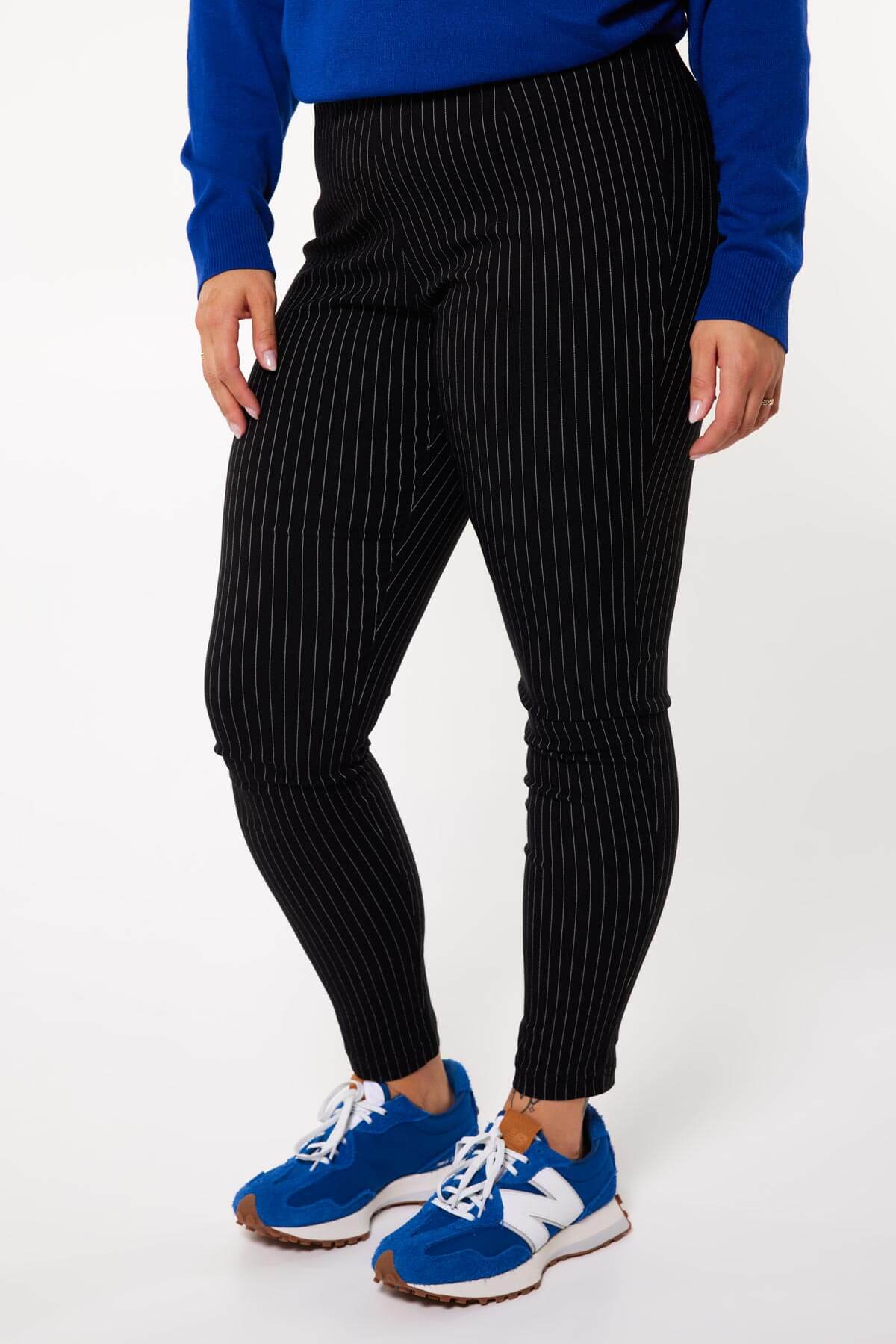 Black Pinstripe High Waisted Leggings