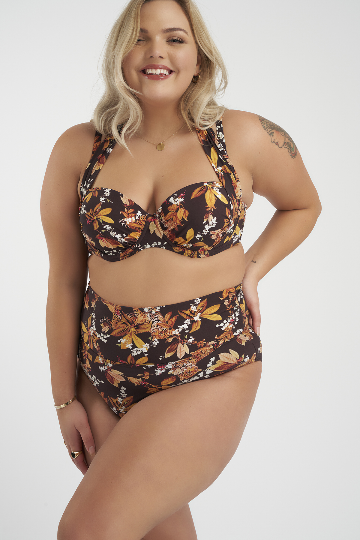 verkiezing Stationair Winderig Dames Bikini top met print Multi print bruin | MS Mode